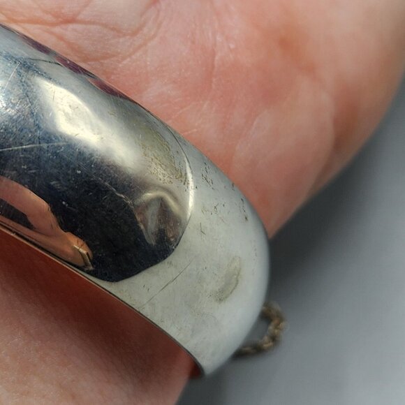 Hinged Bangle Bracelet Floral Engraved Sterling Silver SMIBO Stamp ~25g - Picture 8 of 9